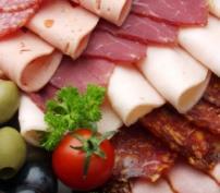A colorful assortment of cured meats
